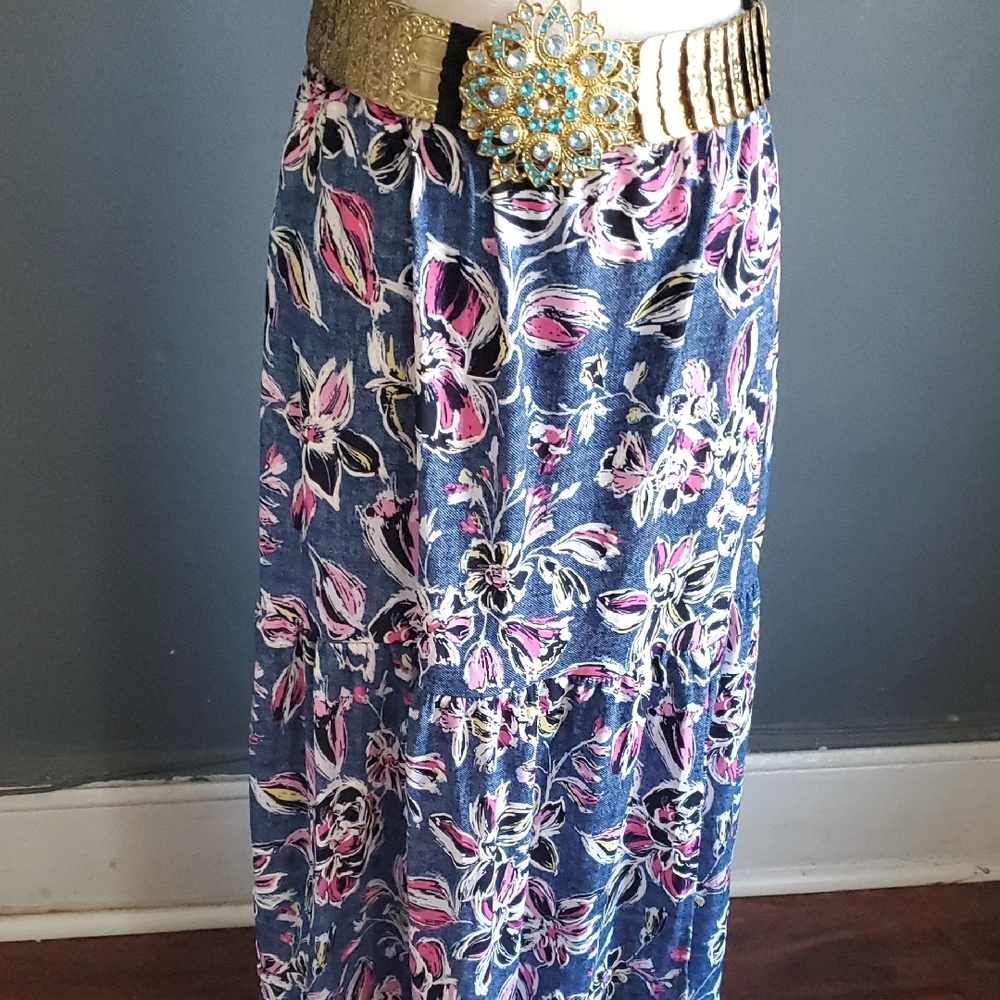 Expresso Floral Print Midi Skirt Size M - Picture 11 of 13